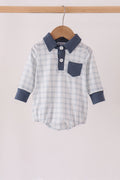 Teal pocket plaid bubble