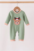 Sage Reindeer Applique Romper