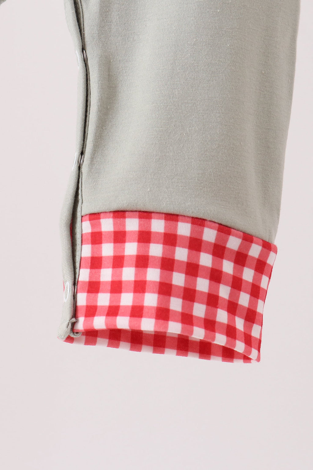 Sage santa applique gingham romper