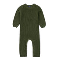 Baby Knit Romper Snap Closure in Forest Green