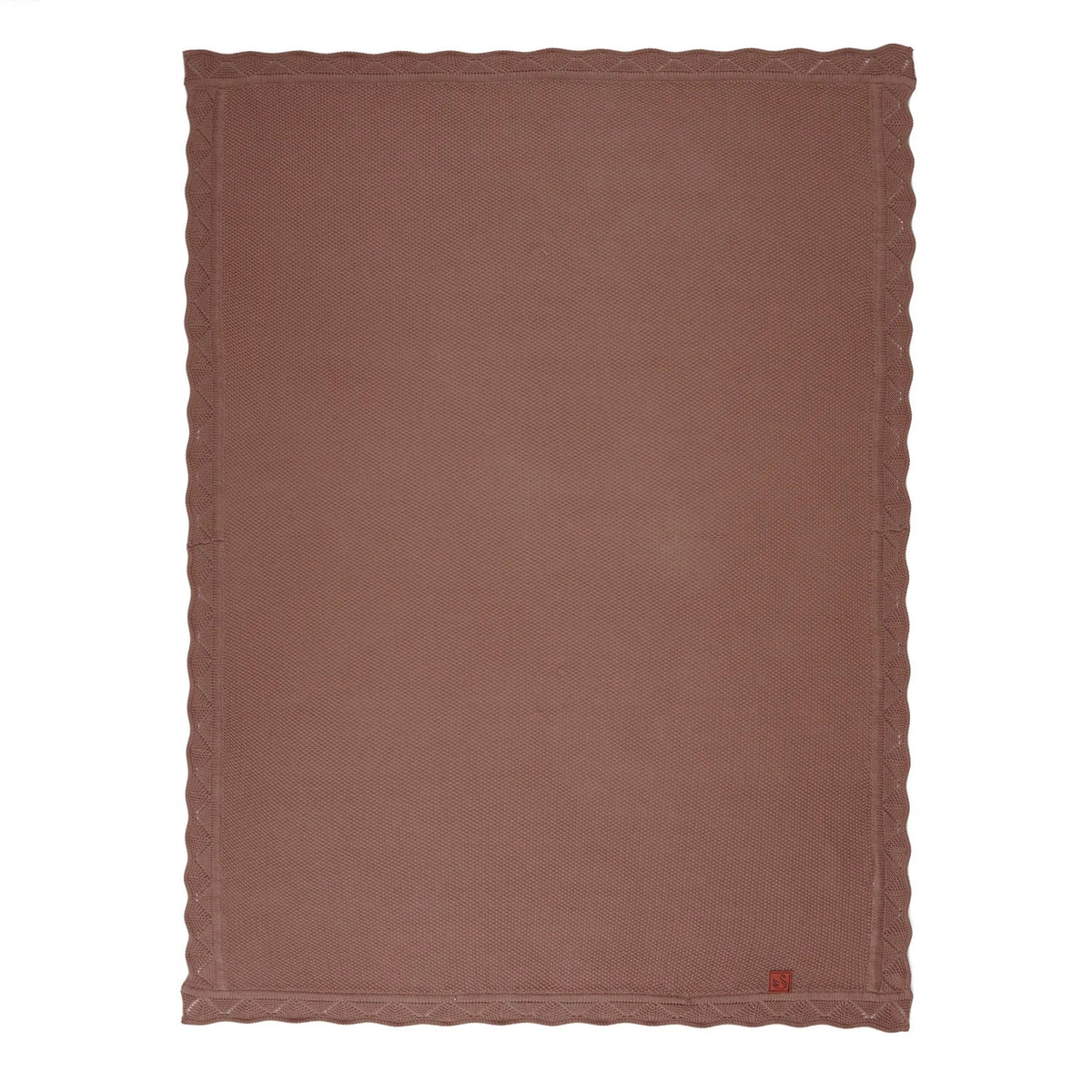 Heirloom Lace Knit Baby Blanket in Mocha