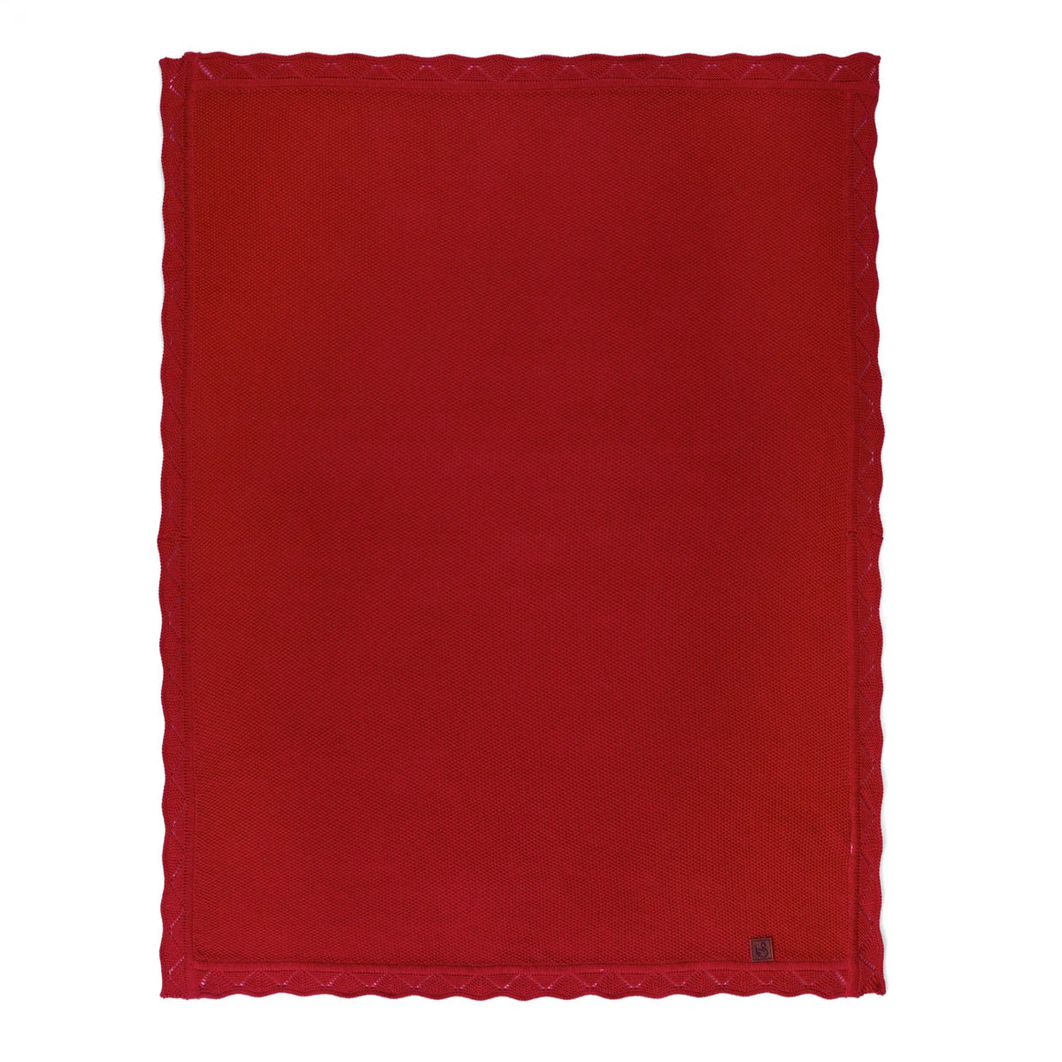 Heirloom Lace Knit Baby Blanket in Red Xmas