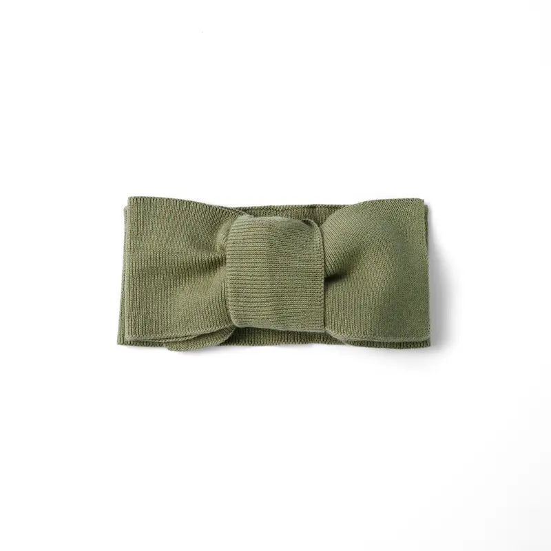 Knitted Oversized Topknot in Sage Green