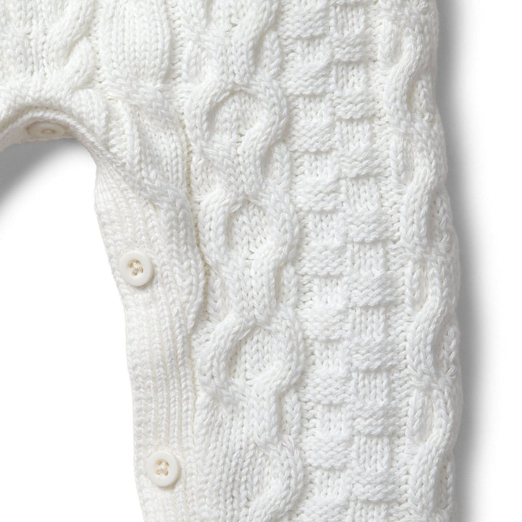 Organic Cable Knit Sweater Romper